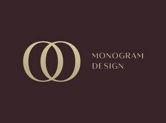 OO letter logo icon design. Classic style luxury initials monogram.