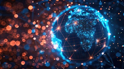 Obraz premium Digital globe with interconnected career pathways