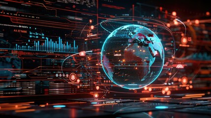 Obraz premium Digital globe with interconnected career pathways