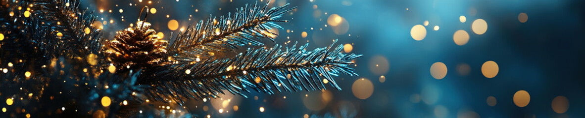 Obraz premium Blue and gold Abstract background and bokeh