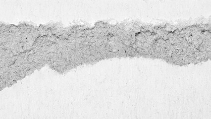 Torn gray white paper cardboard message background page with rough edges and blank copy space for text backdrop design element
