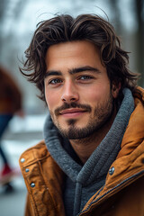 Relaxed Man with Beanie Smiling at a Skate Park