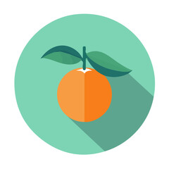 Simple flat 2D icon tangerine isolated on a transparent background, vector, flat design, animation design, vector, flat , animation design, simple flat 2D icon, minimalist design