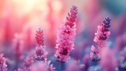 Obraz premium False Salvia flowers blooming beautifully in serene garden scenery wallpaper images