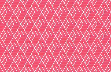 Abstract geometric pattern. A seamless vector background. White and pink ornament. Graphic modern pattern. Simple lattice graphic design