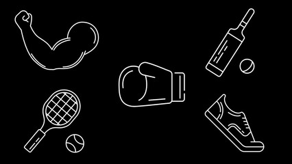 Sport And Fitness Line Icons - Powered by Adobe