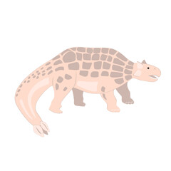Ankylosaurus, prehistoric ancient dino isolated on white. Dinosaur icon. Vector illustration.