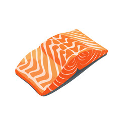 Simple flat 2D icon teriyaki salmon fillet isolated on a transparent background, vector, animation design, vector, flat design, animation design, simple flat 2D icon, minimalist design