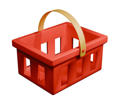 PANIER E-COMMERCE -3D - achat, icone, vide