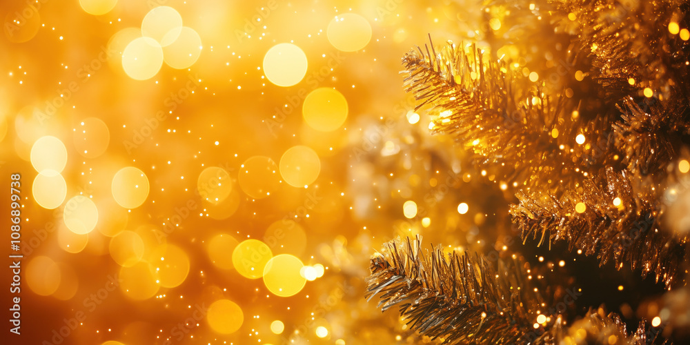 Poster christmas festive background with bokeh and lights. image. created with generative ai technology