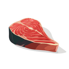 Simple flat 2D icon tuna steak isolated on  a white background, 2D flat illustration, food vector
