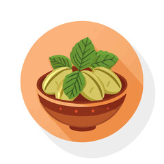 Simple flat 2D icon Triphala isolated on  a white background, 2D flat illustration, food vector
