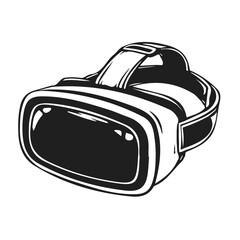 Simple flat 2D icon VR headset isolated on a blue background, vector, flat design, animation design, vector, animation design, simple flat 2D icon, minimalist icon