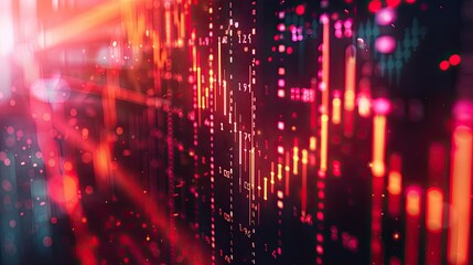 Fototapeta premium Financial stock market graph on technology abstract background