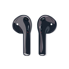 Simple flat 2D icon wireless earbuds isolated on a transparent background, vector, flat design, animation design, vector, animation design, simple flat 2D icon, minimalist icon