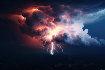 Lightning thunderstorm outdoors nature