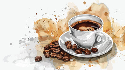 Coffee Menu Designs with Espresso Drinking Cup and Vector Hand