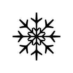 Black Snowflake Silhouette Design Winter Shape Simple Holiday Christmas