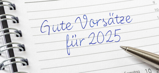 Eintrag in Terminkalender - Gute vors&auml;tze f&uuml;r 2025