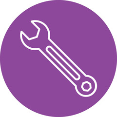 Wrench line circle icon