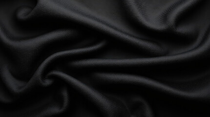 Fototapeta premium Elegant Black Textured Background for Minimalist Design, Velvet and Fabric Pattern with Copy Space