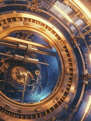 Obraz premium Intricate Vault Mechanism Safeguarding National Monetary Reserves with X Ray Aesthetic