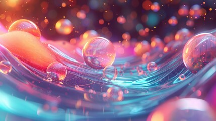 Futuristic holographic interface with floating particles