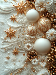 Elegant Christmas Ornaments and Decorations Background
