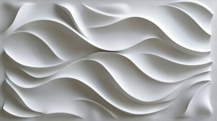 Obraz premium Textured 3D wall panels featuring flowing wave patterns designed for elegant interior decoration, adding depth and modern flair to living spaces.