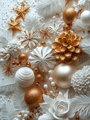 Elegant Christmas Ornaments and Decorations Background