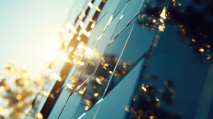 Close-up view of solar panels reflecting sunlight, showcasing the importance of renewable energy and sustainable technology in modern infrastructure.