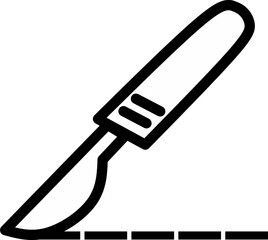 Medical scalpel icon. Hospital surgery knife sign illustration. Fit for medical or hospital web application icon.