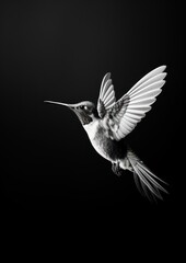 Fototapeta premium A hummingbird animal motion flying.
