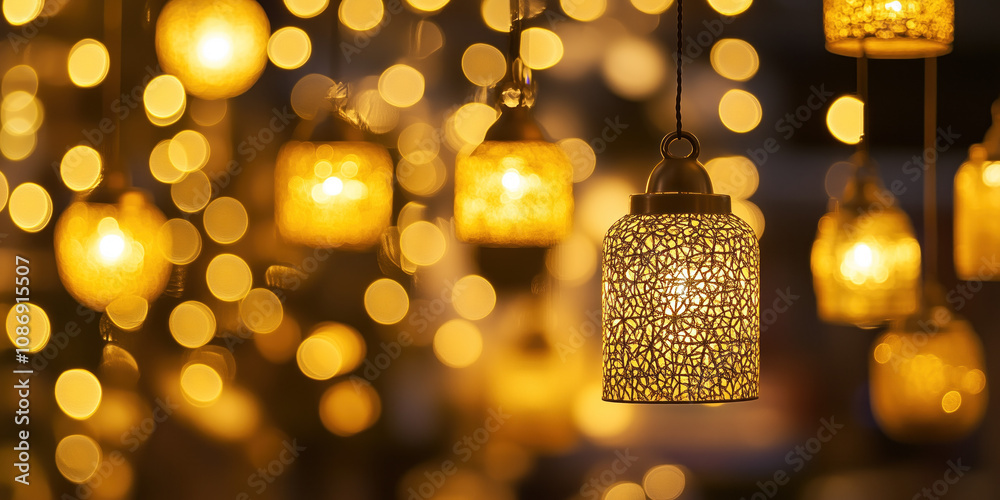 Poster christmas festive background with bokeh and lights. image. created with generative ai technology