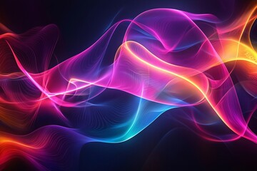 Fototapeta premium Vibrant Fluid Waves: A Dance of Colorful Light and Motion