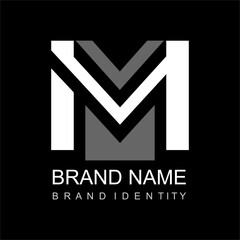 Logo design by forming the letter M elegant black and white monochrome without color gradation
