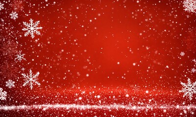 A red background with snowflakes