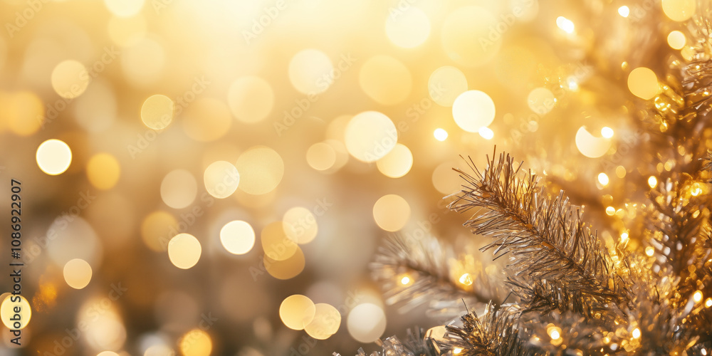 Poster christmas festive background with bokeh and lights. image. created with generative ai technology