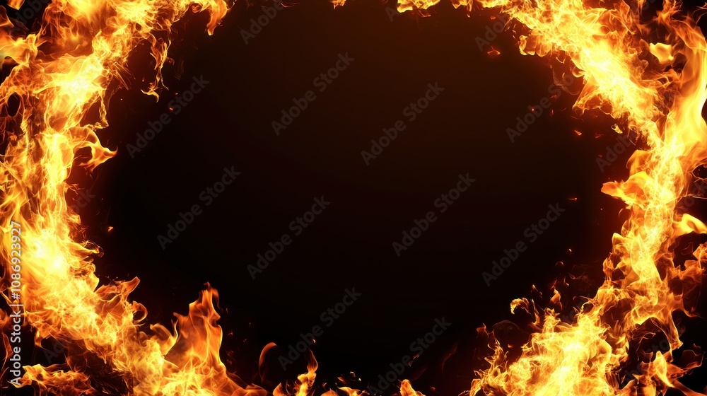 Aufkleber dynamic flames encircling a void abstract imagery dark background intense energy concept