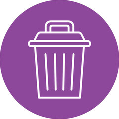 Waste Bin line circle icon