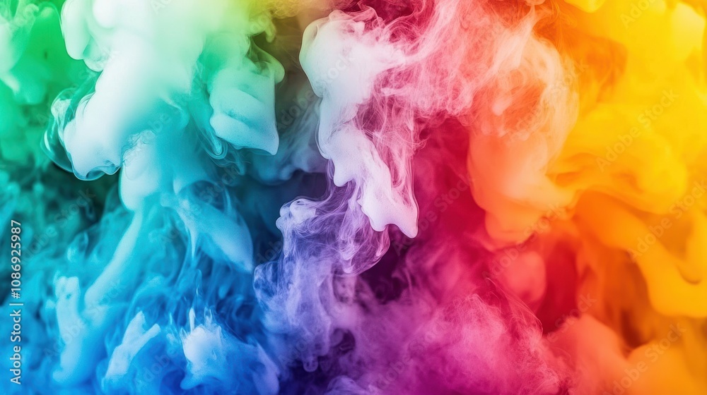 Aufkleber Colorful smoke patterns in abstract art digital creation vibrant environment creative viewpoint