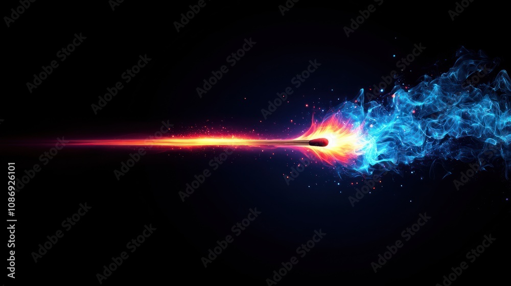 Poster dynamic energy burst abstract art digital artwork dark background vibrant colors visual concept