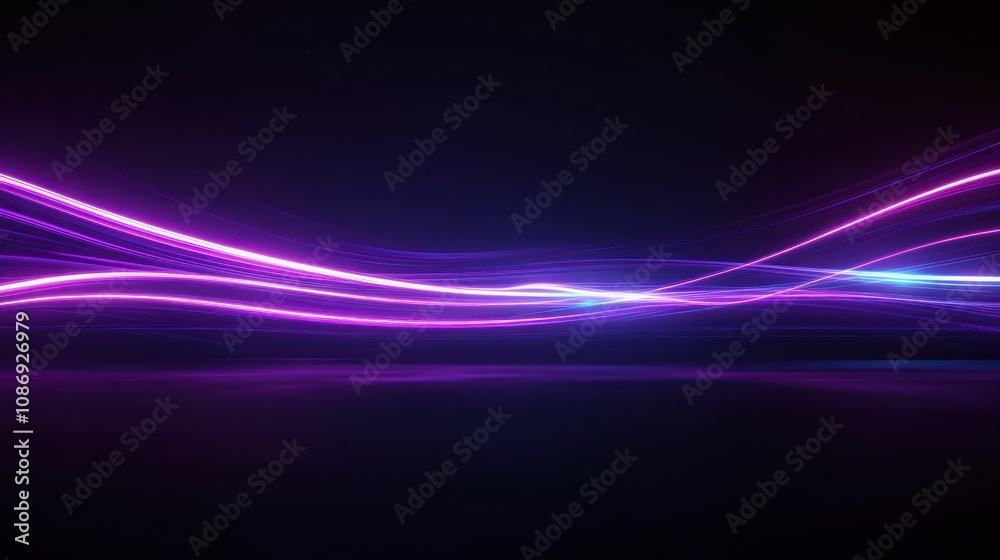 Poster vibrant light trails in abstract art modern digital space high-contrast visuals dynamic design
