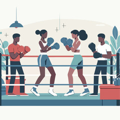 vector image of a person doing boxing