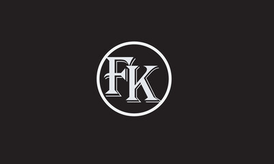 FK, KF , F , K , Abstract Letters Logo Monogram	
