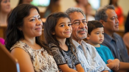 Obraz premium Family-centered religious rituals, honoring faith in close-knit family settings