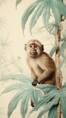 Obraz premium Wallpaper on monkey wildlife animal mammal.