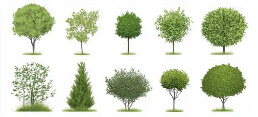 Collection of Diverse Trees and Plants
