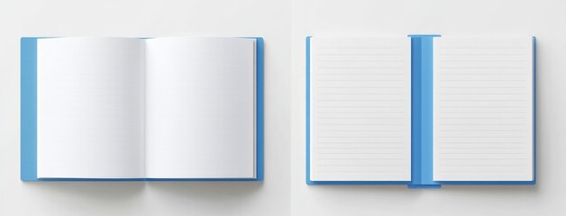 Obraz premium Blank Blue Lined Notebook - Perfect for Notes and Ideas