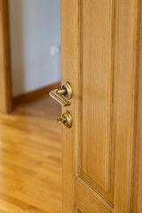 Obraz premium Wood oak door hand made manufacturing